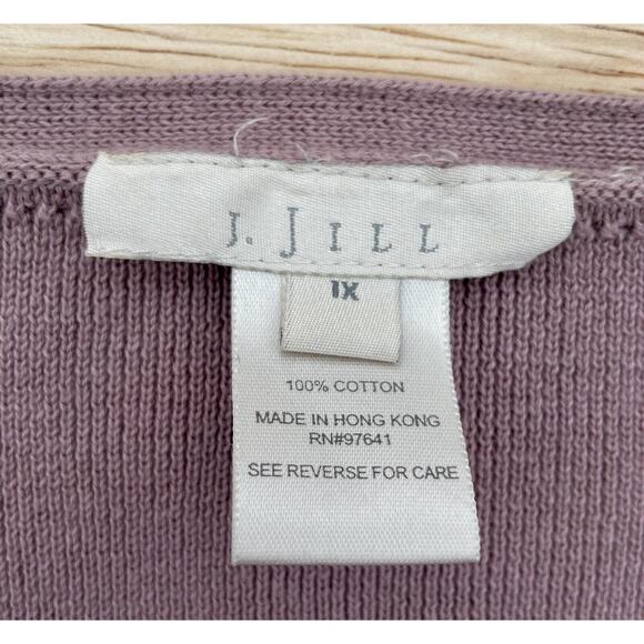 J. Jill Sweater V-Neck Button Down Knit Cardigan Sweater Women's Violet XL‎ - Picture 2 of 5